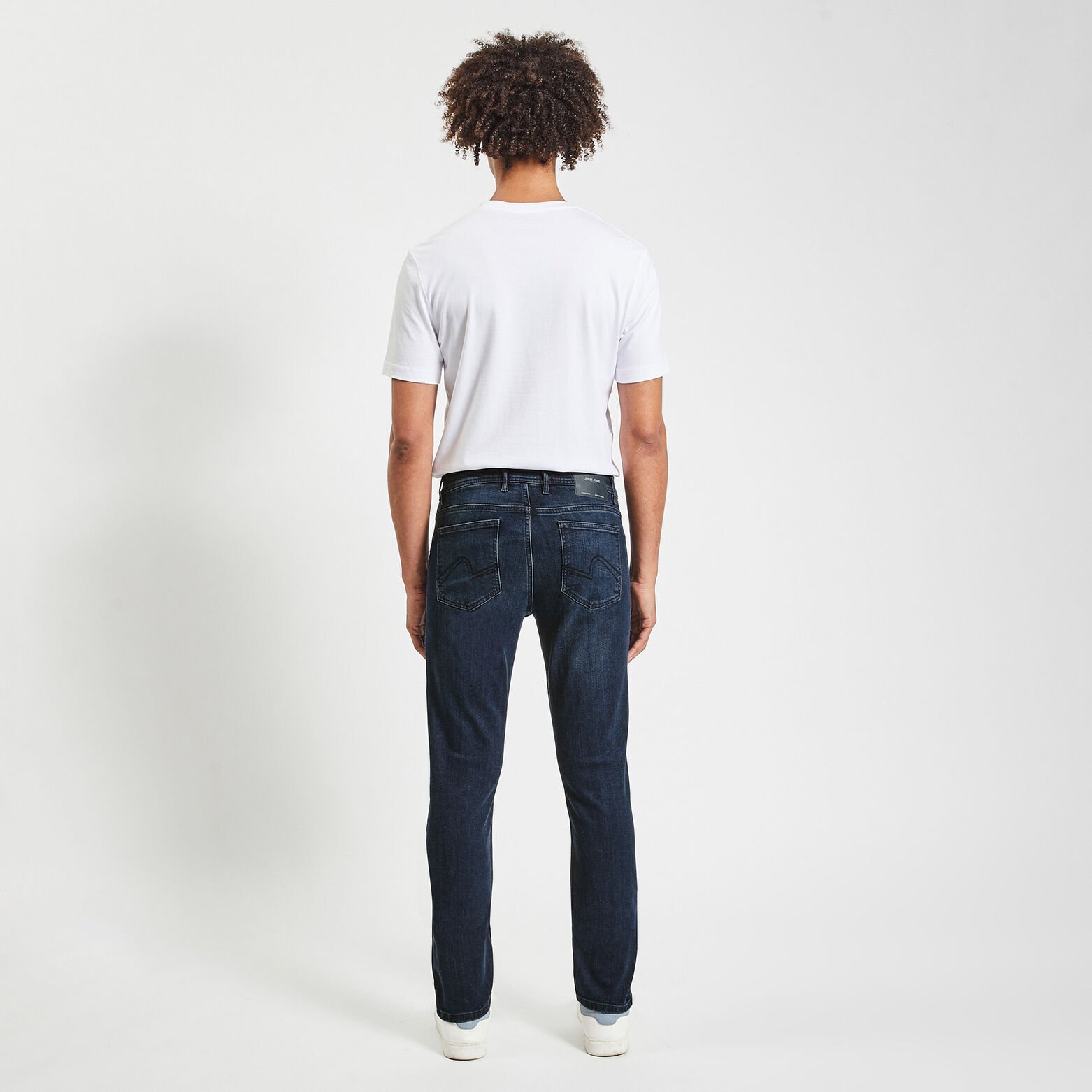 Jean straight intérieur doux Bleu