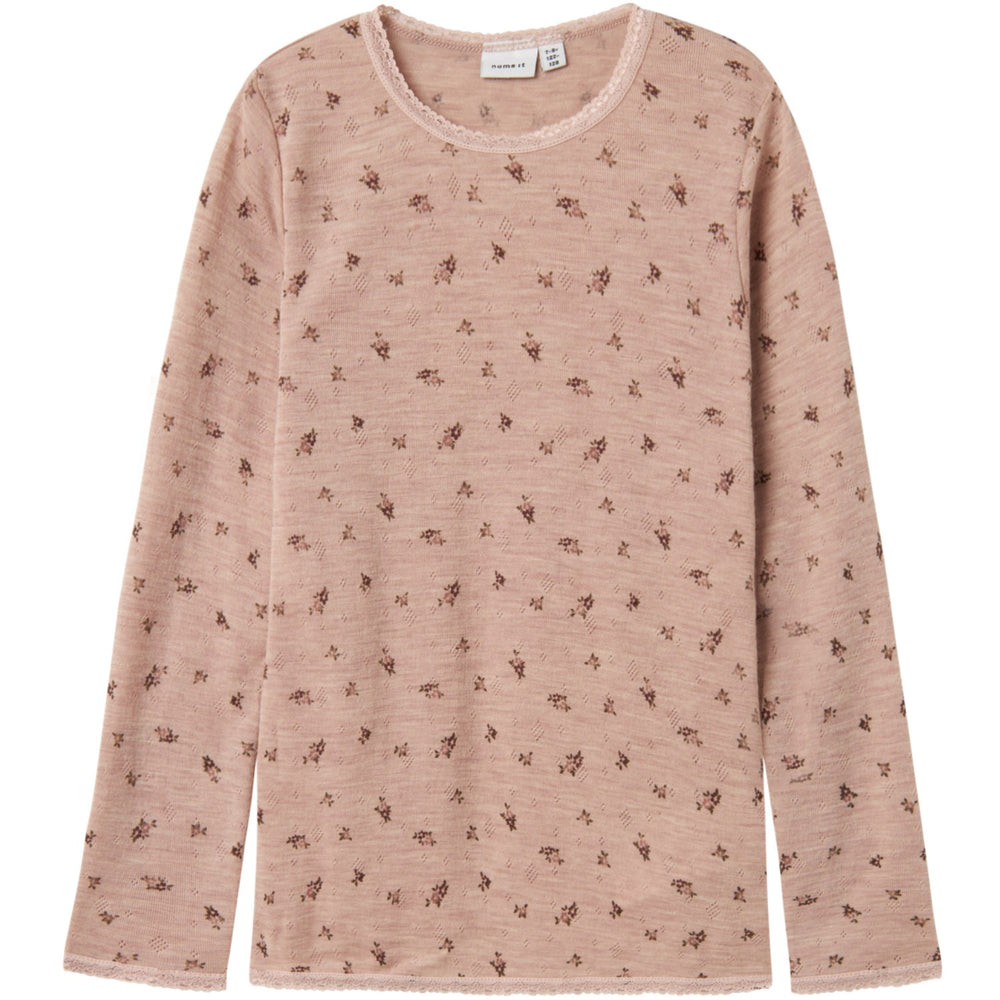 Køb Name It Shadow Gray Small Flowers Nkfwang Uld Needle Ls Top