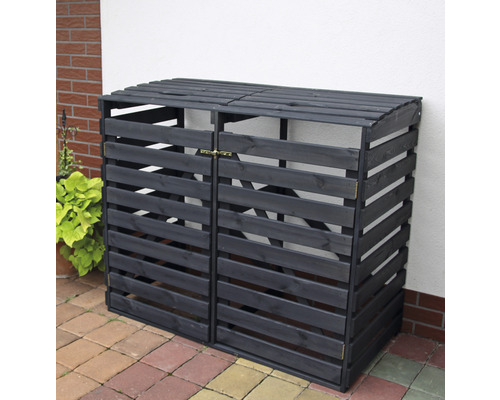 Promadino opbergbox voor 2 bakken 120 l 130 x 63 x 111 cm antraciet