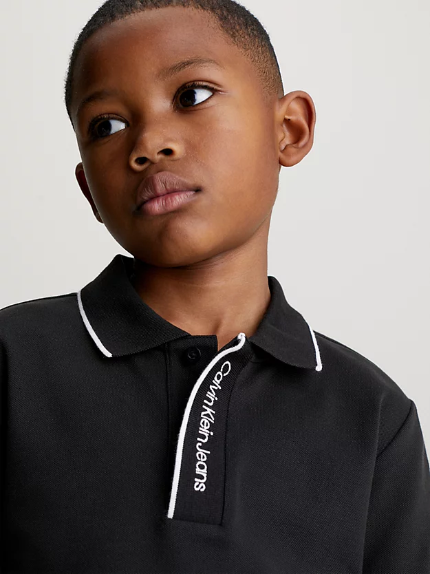 Camisa polo com gola com logotipo