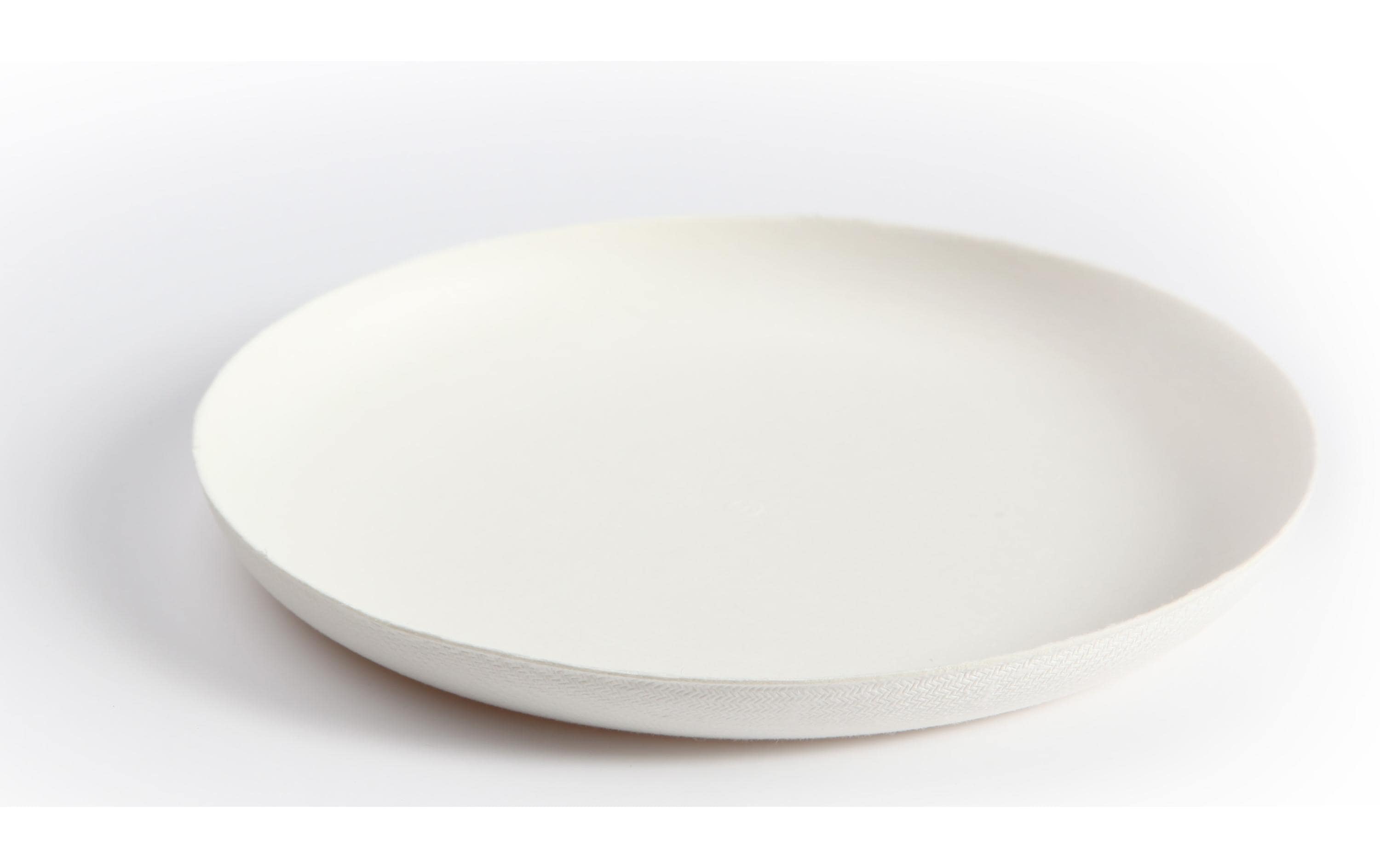 Einwegteller Bagastro 16 cm, 40 Stück, WeissUmweltfreundlicher Einwegteller
