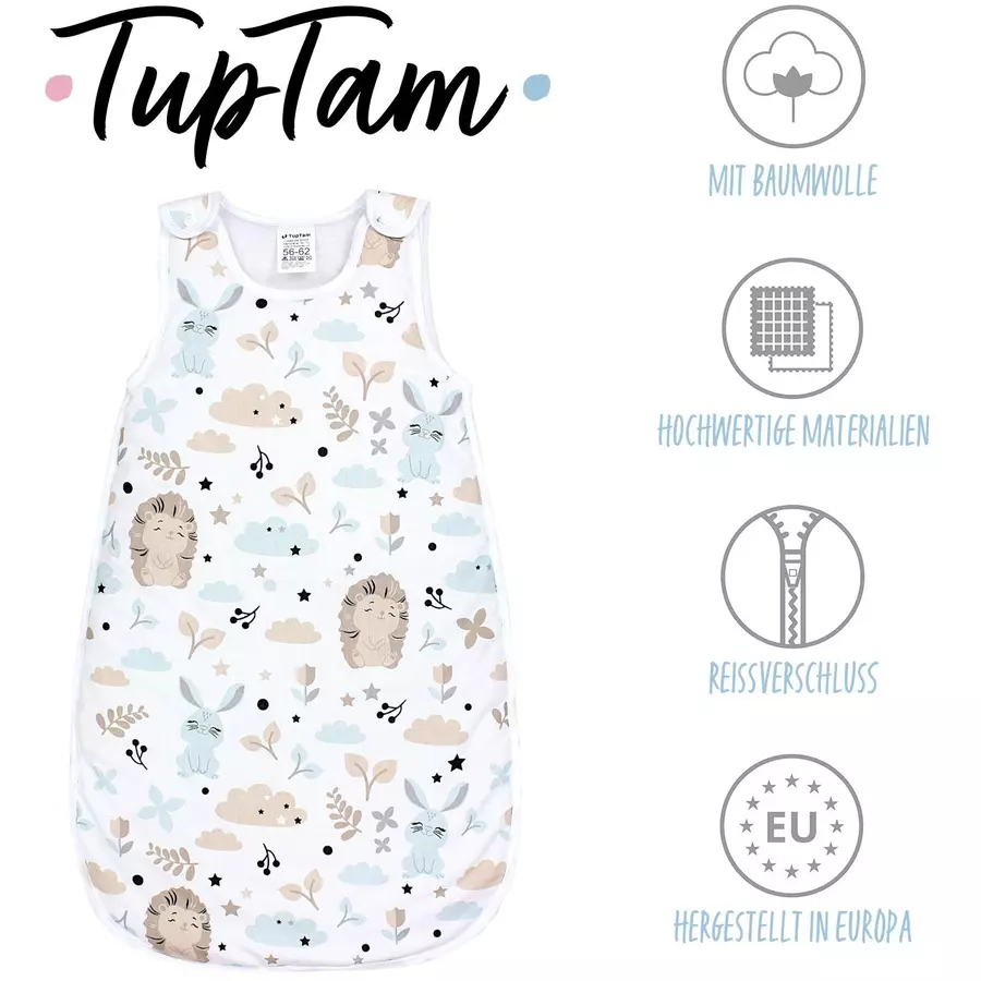 TupTam Baby Ganzjahres Schlafsack Wattiert beigeweiß