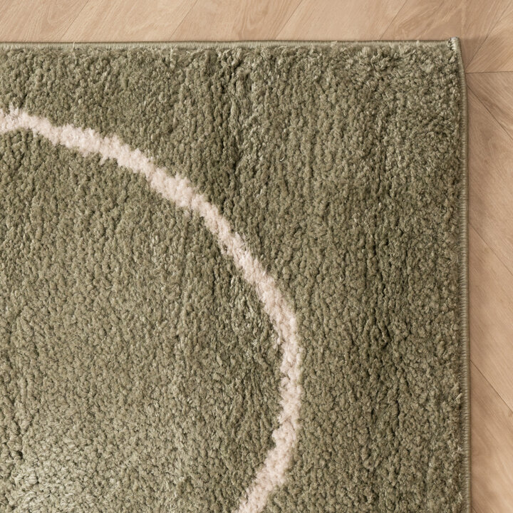 Wasbaar vloerkleed - Myrre Swirl Groen