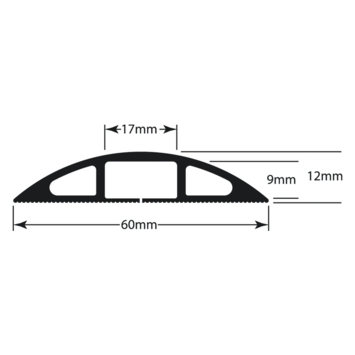 D-line kabelgoot halfrond grijs 1.8 meter
