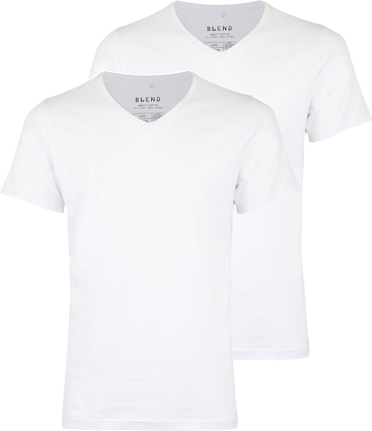 Blend BHDinton V-neck tee 2-pack NOOS White