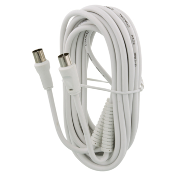 Q-Link coax kabel 3CV2 HF 5 meter stekker recht wit