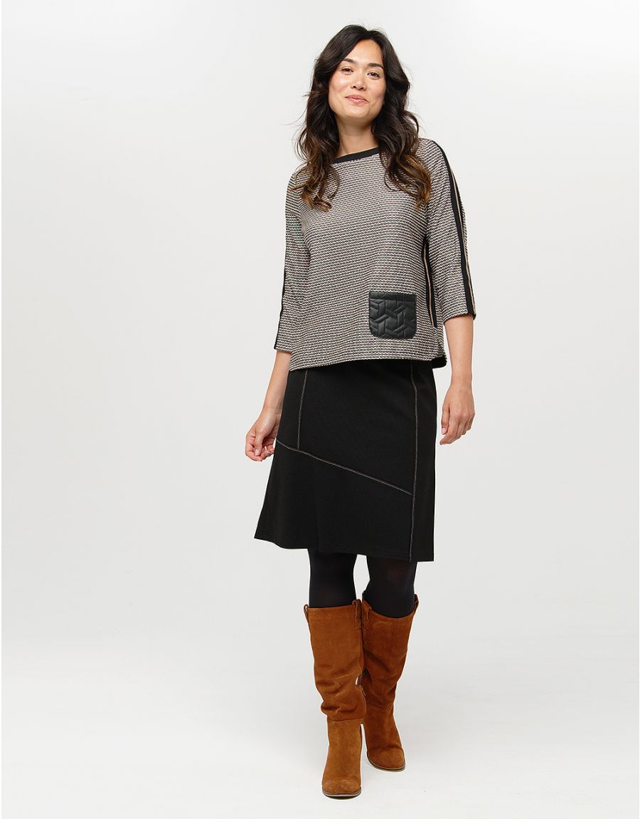 Jupe maille milano noire