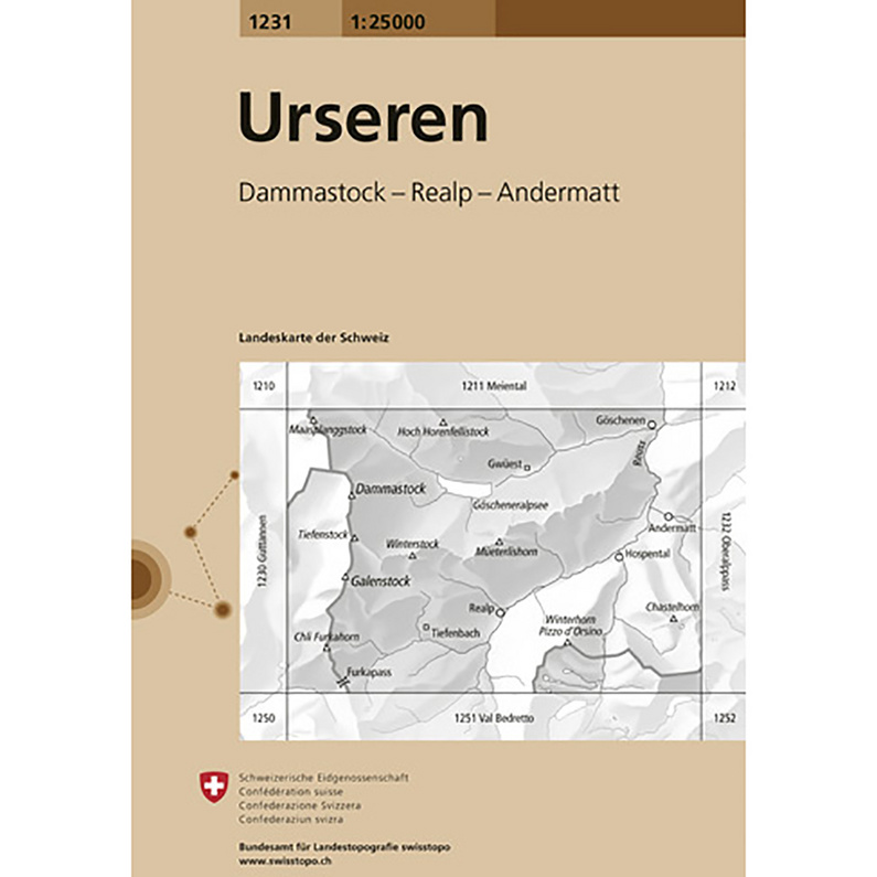 Swisstopo Urseren 1231 Landeskarte 1:25 000