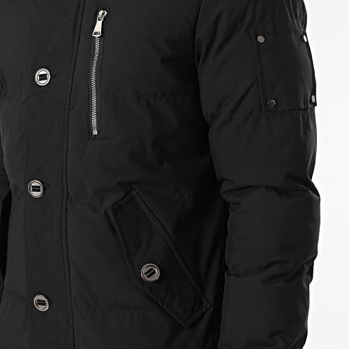 Parka Capuche Fourrure Noir