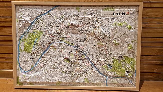 3D MAP - RELIEF PARIS AU VIEUX CAMPEUR COLLECTOR 61X41