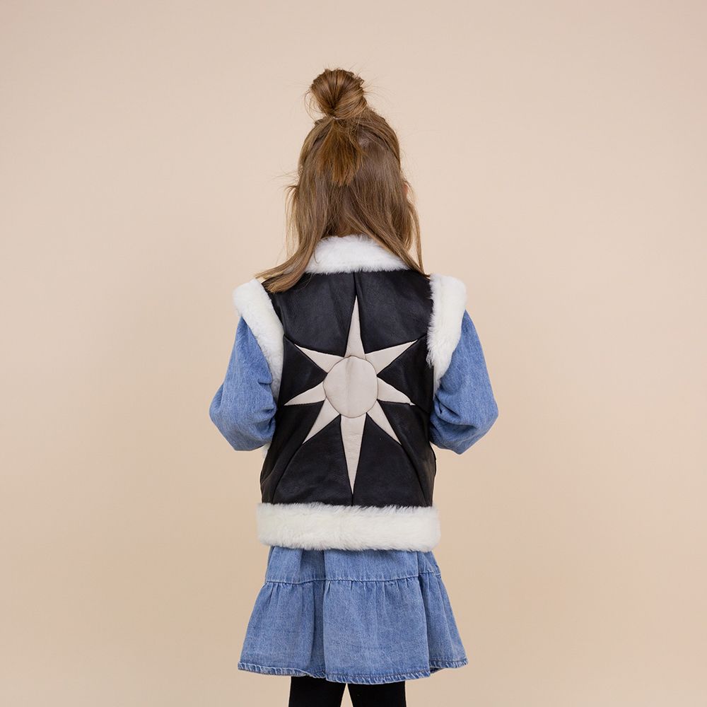Kids waistcoat Aysun ster zwart