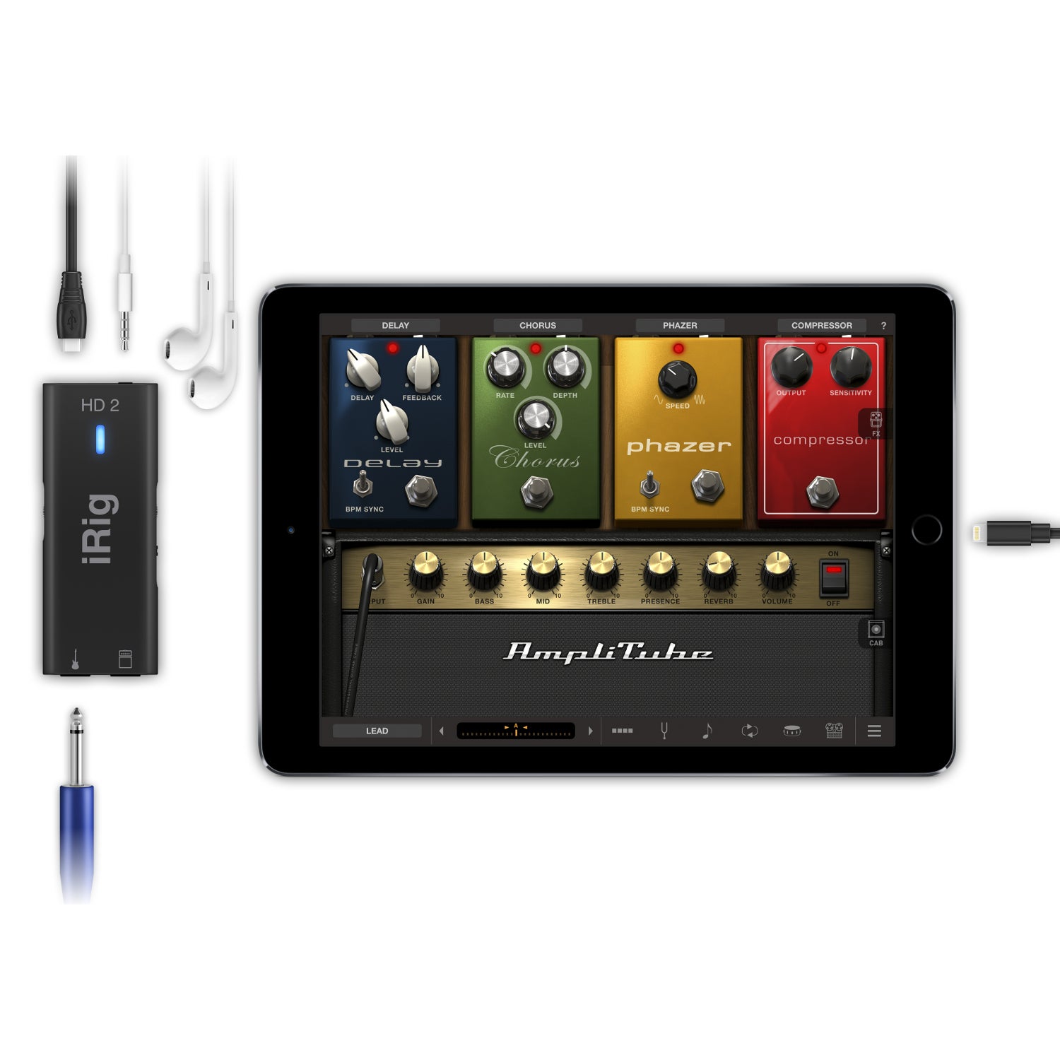 IK Multimedia iRig HD 2 gitaar interface voor PC, Mac en iOS