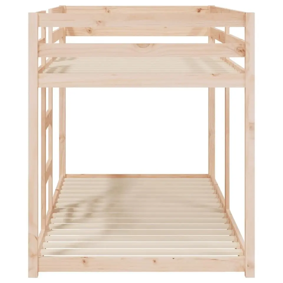 vidaXL - Stapelbed met zijladder - Naturel - Massief grenenhout - 90x200 cm