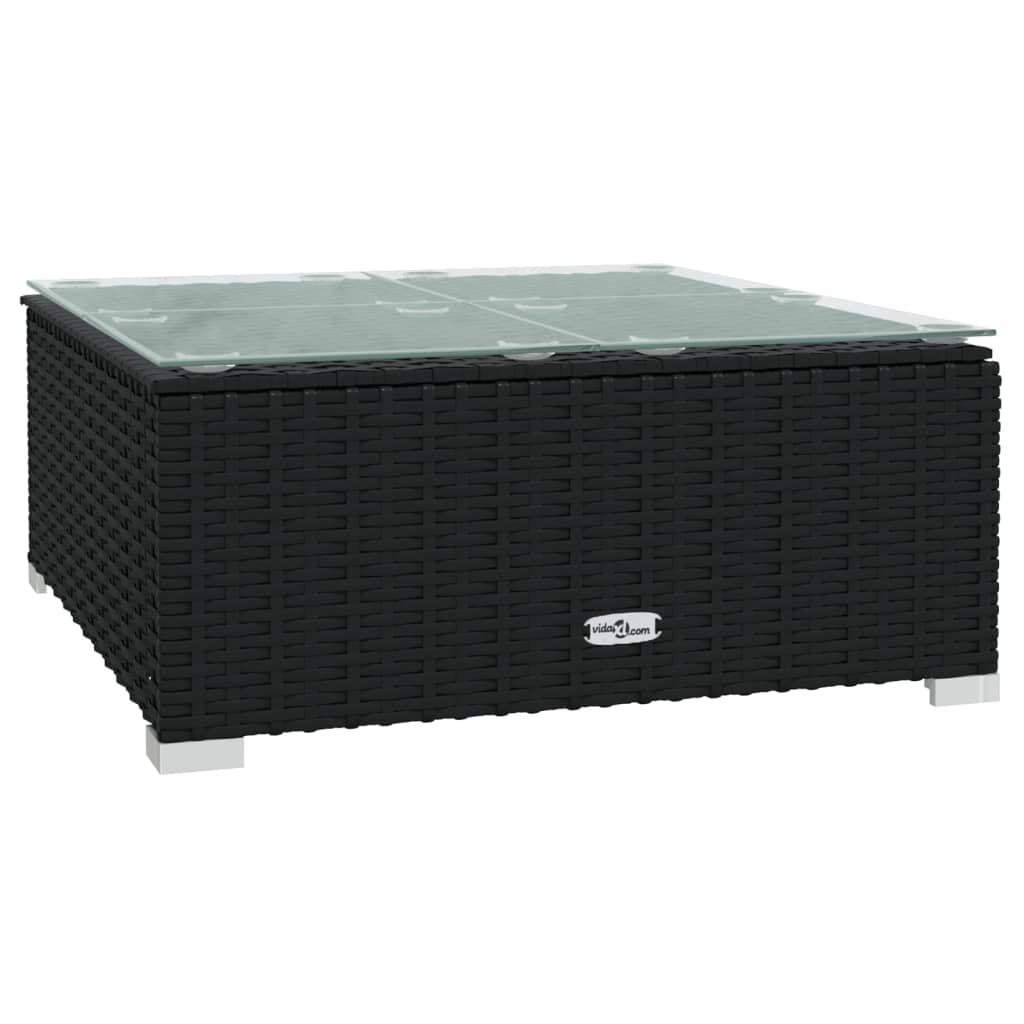 Salon de jardin meuble d'extérieur ensemble de mobilier 6 pièces avec coussins résine tressée noir