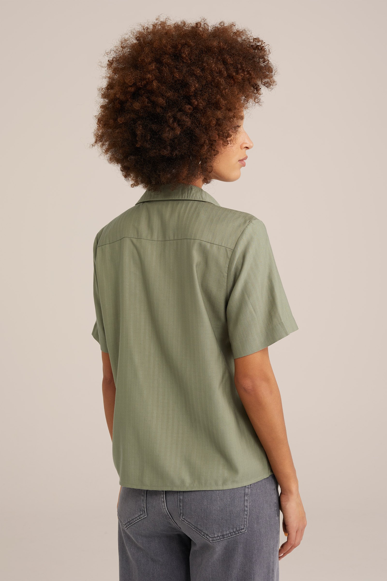 blouse met structuur WE Fashion Olijfgroen