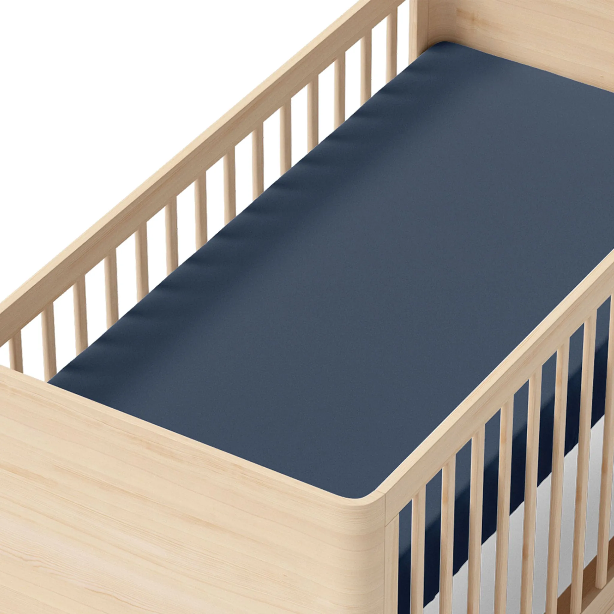 Origami Maison Drap Contour pour Lit de Bébé - Uni Marine