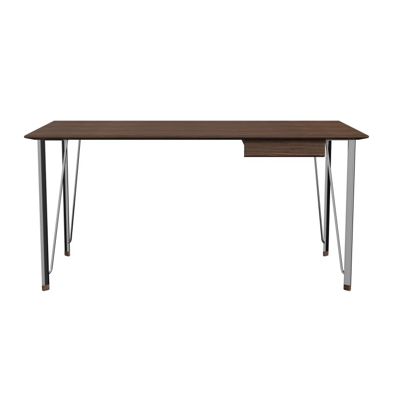 Fritz Hansen FH3605 bureau verchroomd onderstel walnoot