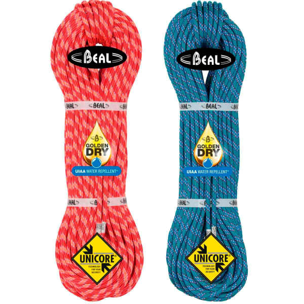 Corde alpinisme BEAL ICE LINE 8.1MM GD 2x60M EMERAUDE-ORANGE