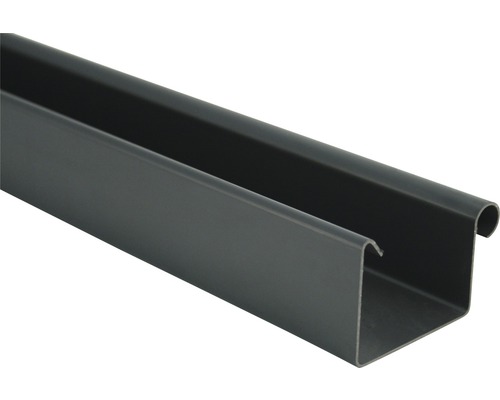 Rechthoekige kunststof bakgoot Marley, antracietgrijs RAL 7016, nominale breedte 70 mm, lengte 3000 mm