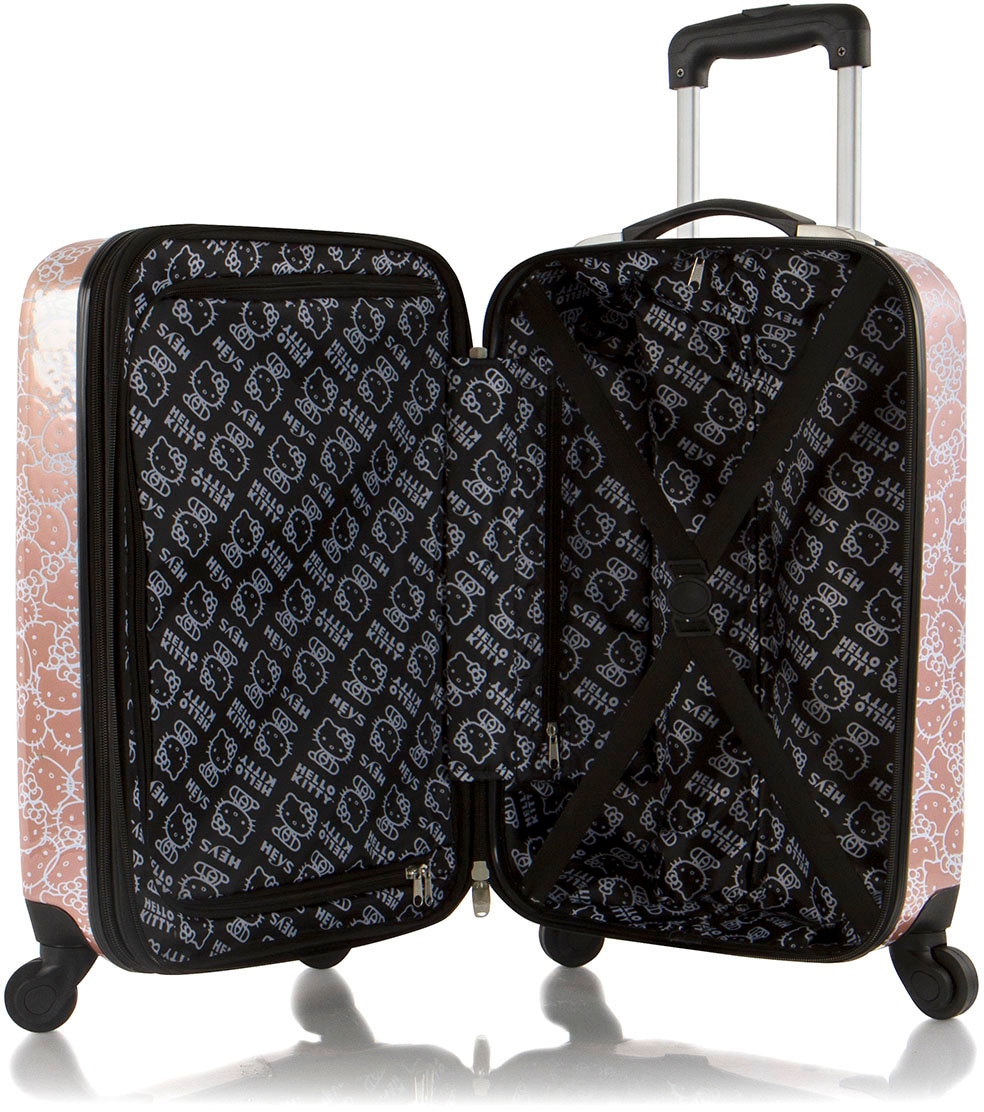 Heys Kinderkoffer »Kinderreiseset Hello Kitty roségold« Set, Kinderkoffer und Kosmetikkoffer,  31,8 l 4 Rollen Heys x Joachim Llambi Kindertrolley Handgepäck-Koffer