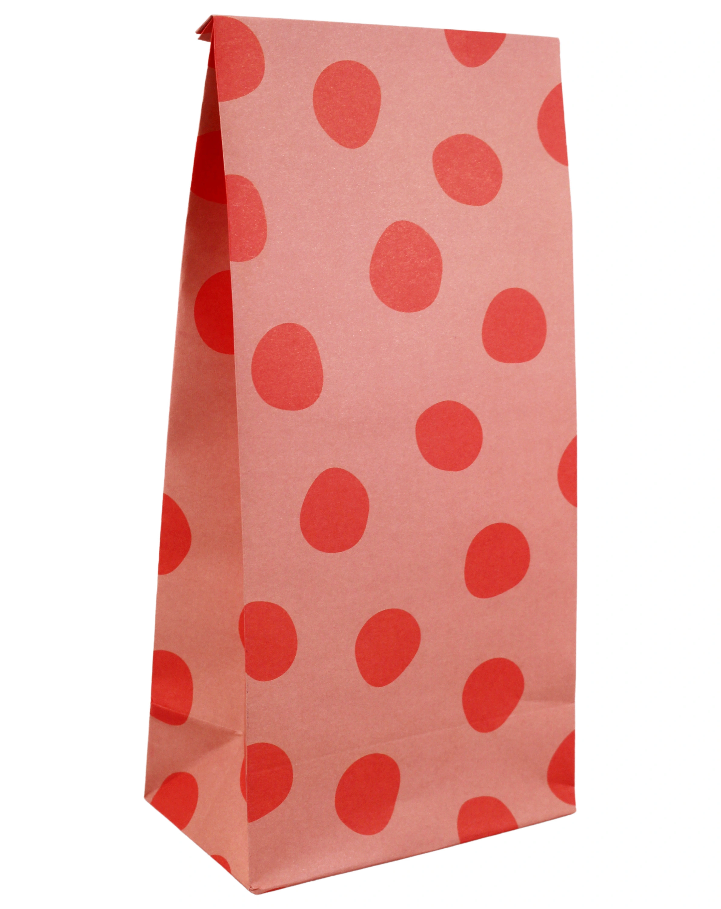 Papier-Geschenktüten RED DOTS 6er-Pack in rosa
