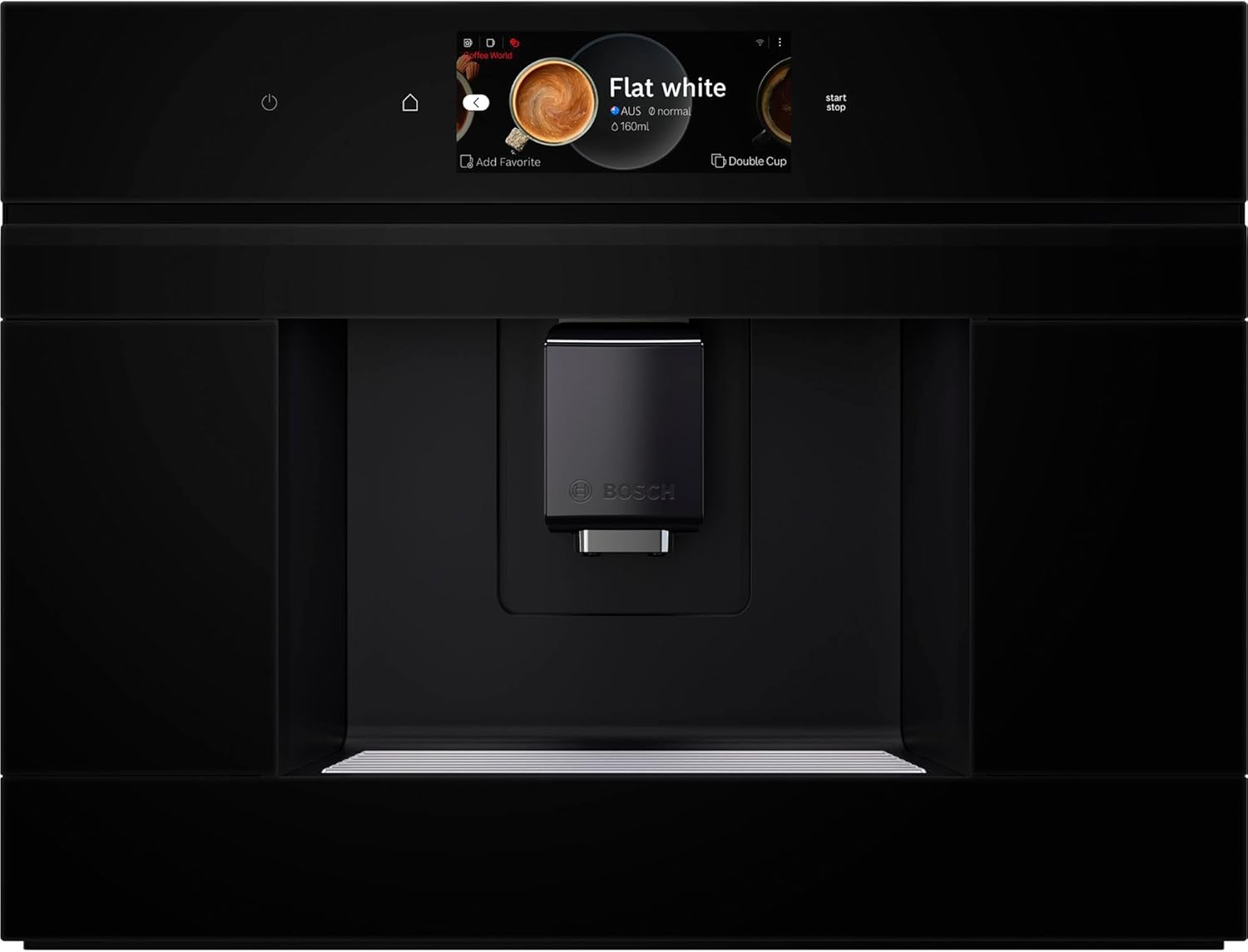 Bosch CTL7181B0, Serie 8 Smarter Einbau-Kaffeevollautomat, 45,5 x 59,4 cm, TFT-Touchscreen, Sehr leises Ceram Drive Mahlwerk, autoMilk Clean Selbstreinigung, 2,4 L Wassertank, Schwarz