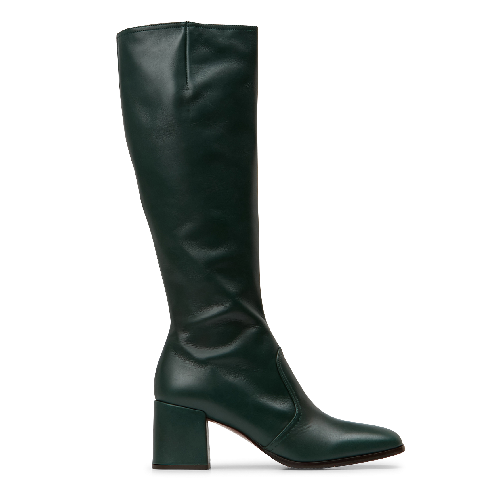 SHIA - Bottes à talon en cuir | Kaki