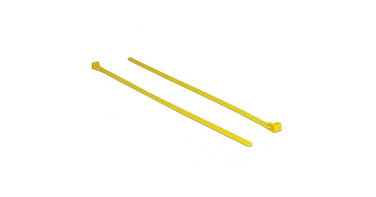 DeLOCKHerbruikbare kabelbinders hittebestendig  (Geel, 300 x 7,6 mm, 100 stuks)