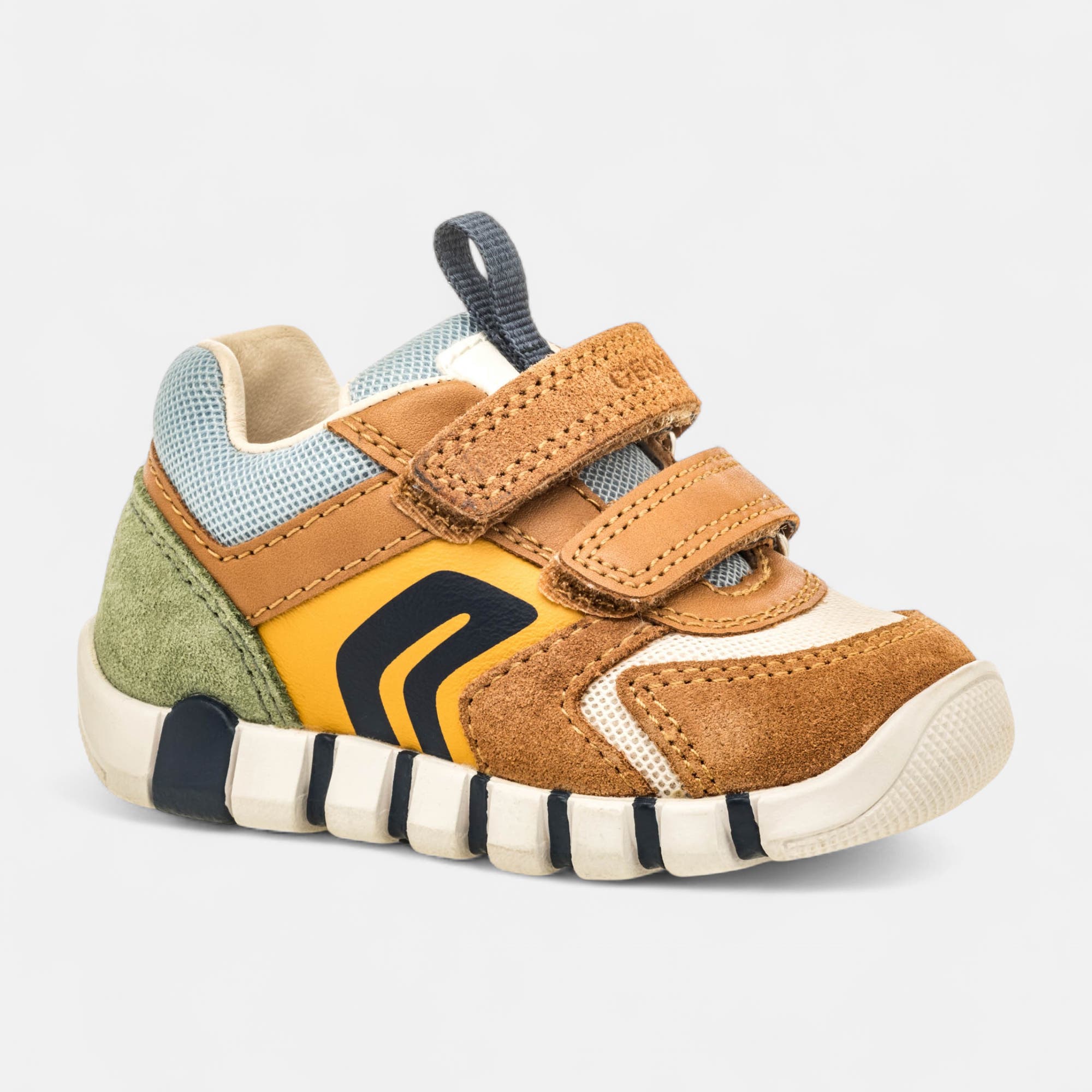 Sneakers Bébé garçon en cuir cognac