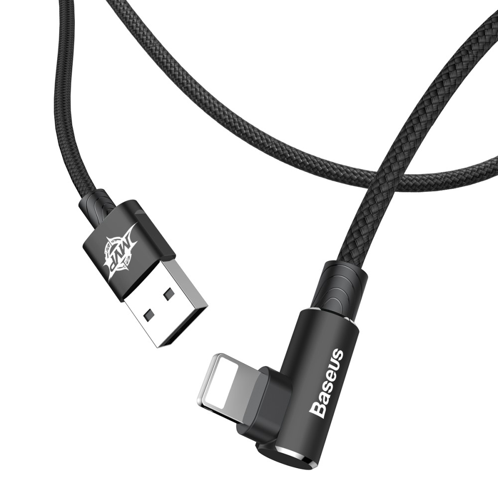 (2m) Elbow Type Lightning Gaming USB 90 Grad Winkel Ladekabel Datenkabel - Schwarz