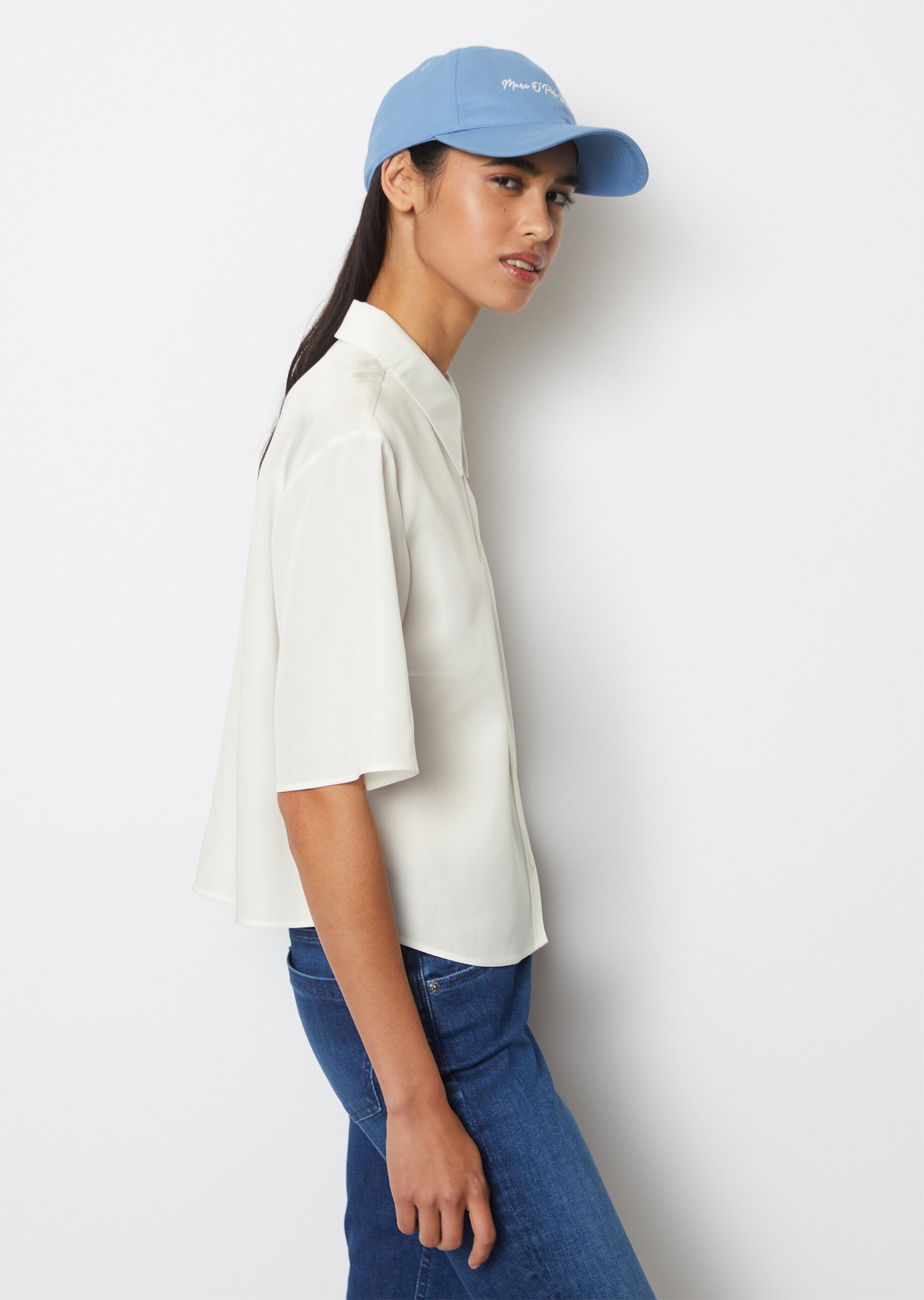 Crop-Bluse relaxed aus Tencel™ Lyocell