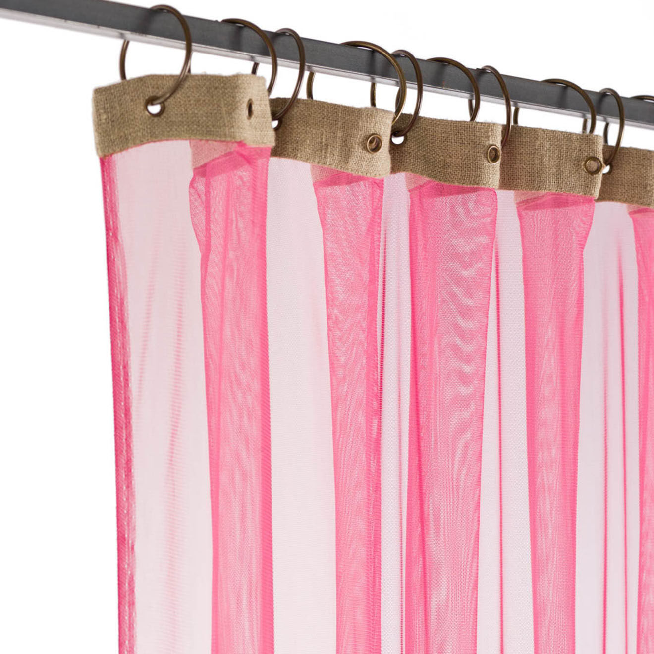 En Fil d'Indienne Voilage Tulle framboise - 120x300 cm