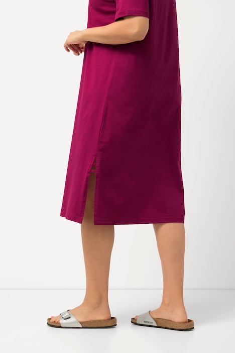 Jerseykleid, Zierbänder, A-Linie, Rundhals, Halbarm