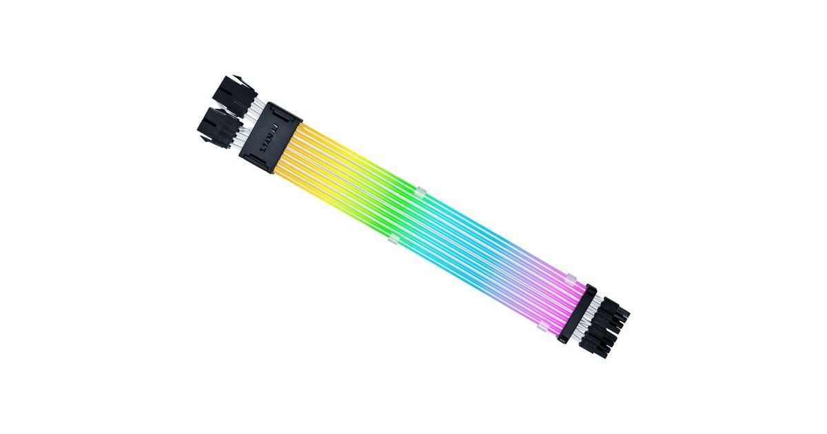 Lian LiStrimer Wireless PW8-1W-CPU - 2x8-pin CPU verlengkabel  (0,26 meter, RGB leds)