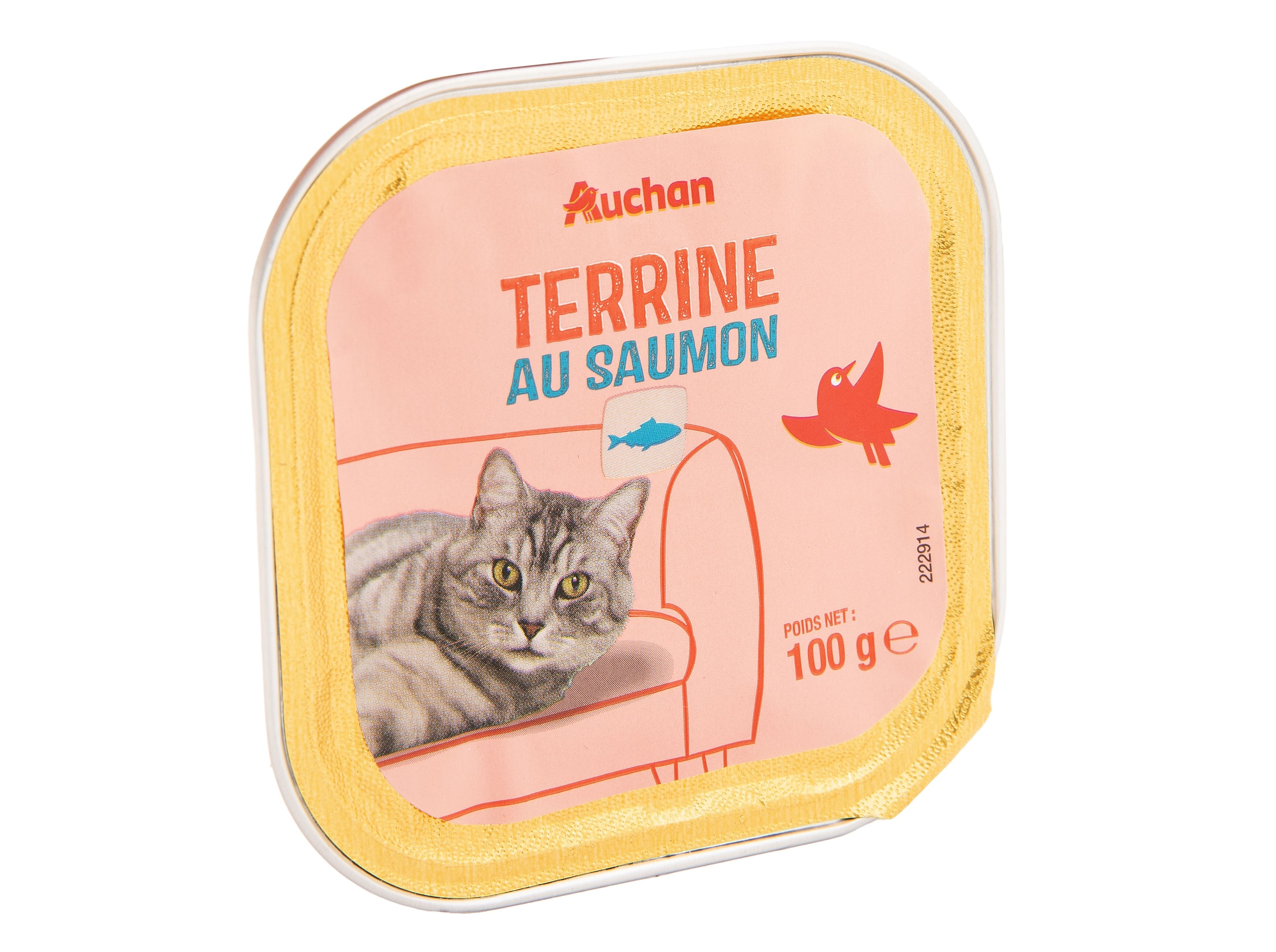 COMIDA HÚMIDA PARA GATO AUCHAN TERRINA RICO EM SALMÃO 100G