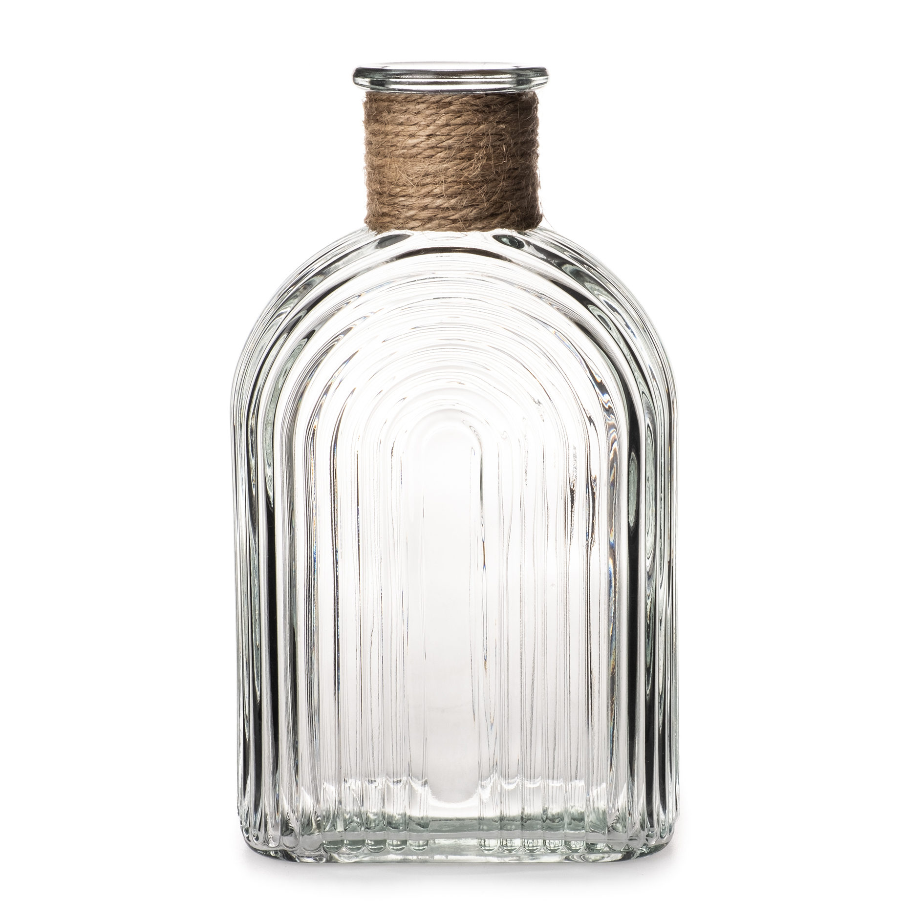 Vase - transparent - mit Jutedekor