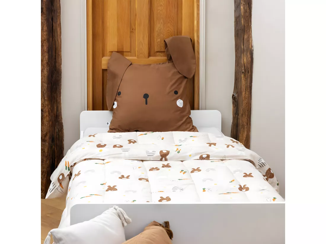 BUNNY - Couette Imprimée Lapin 240x220 cm + 2 Taies d'oreiller 60x60 cm