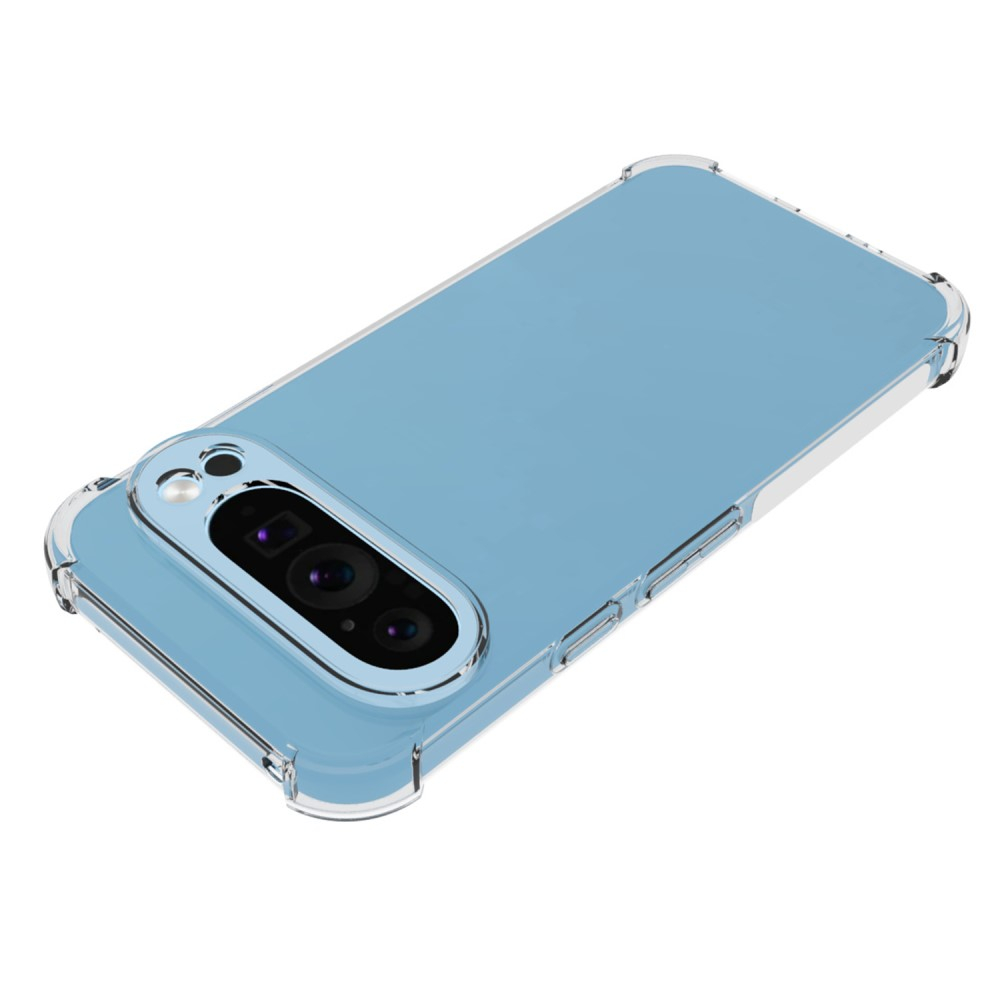 Google Pixel 9 / Pixel 9 Pro Gummi Hülle Case Slim Design mit Air Cushion Fallschutz - Transparent