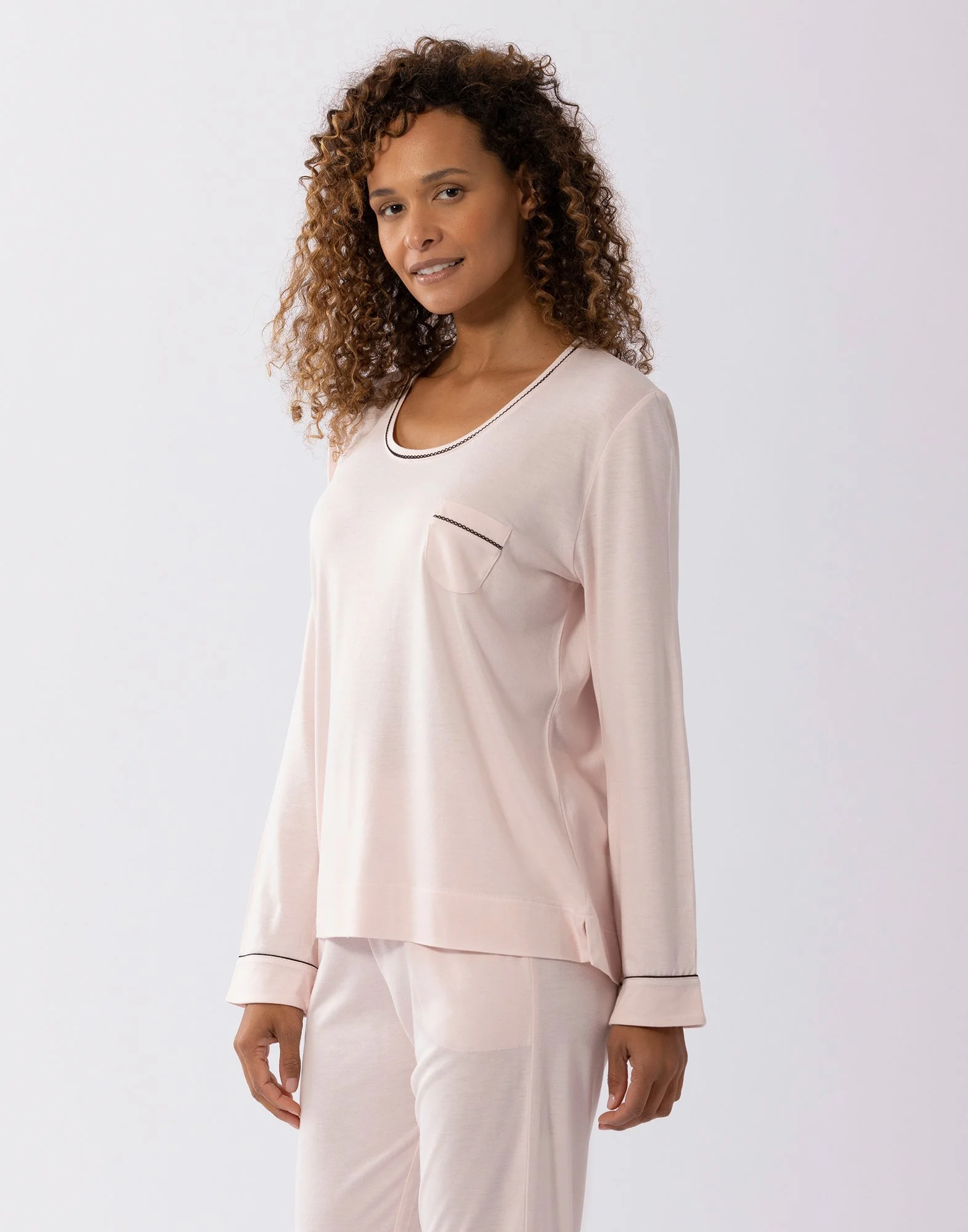 INTEMP A02 - Pyjama en coton modal | Rose