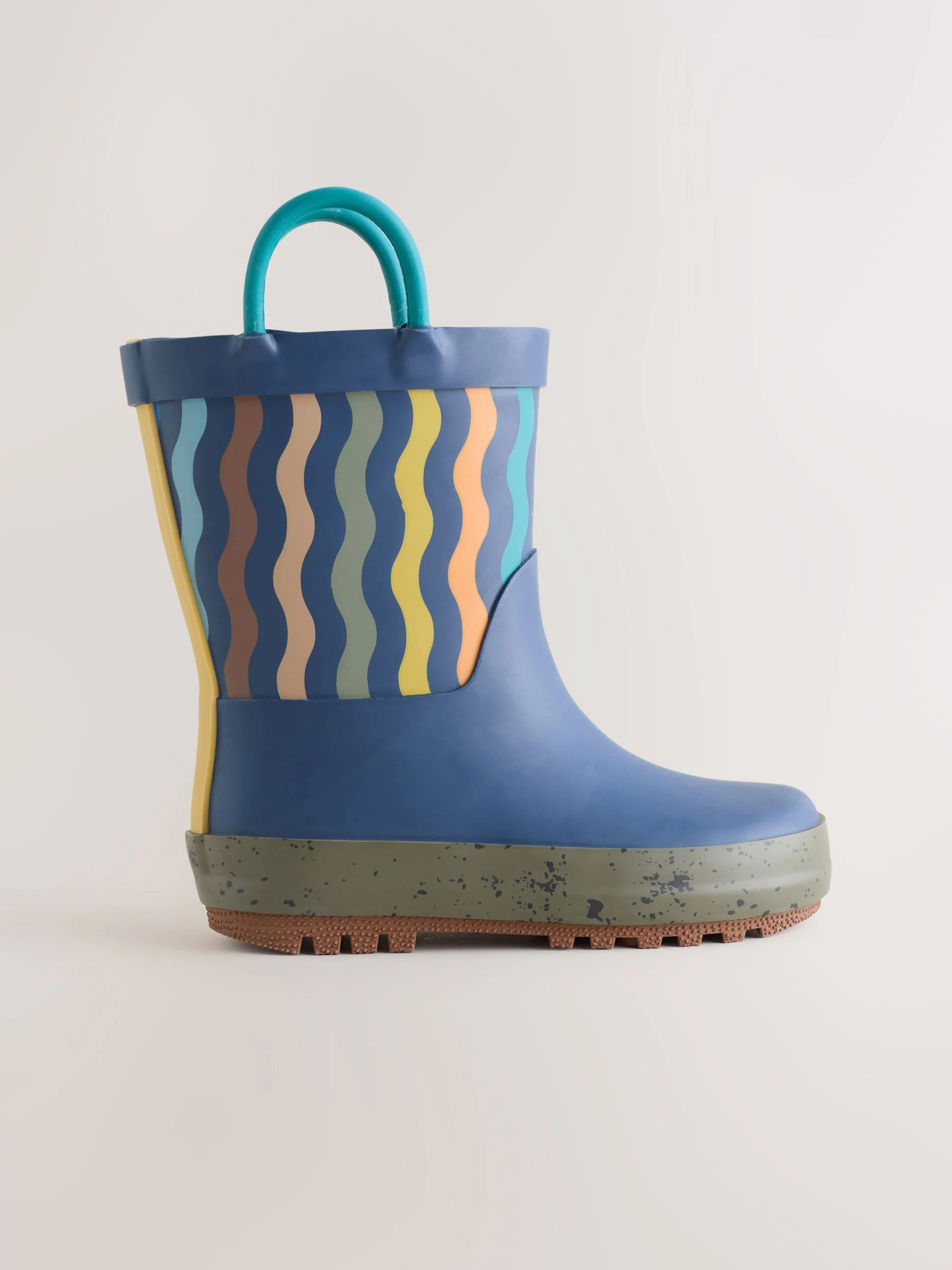 Blauw-marineblauw gestreept - Aantreklaarzen met handvat