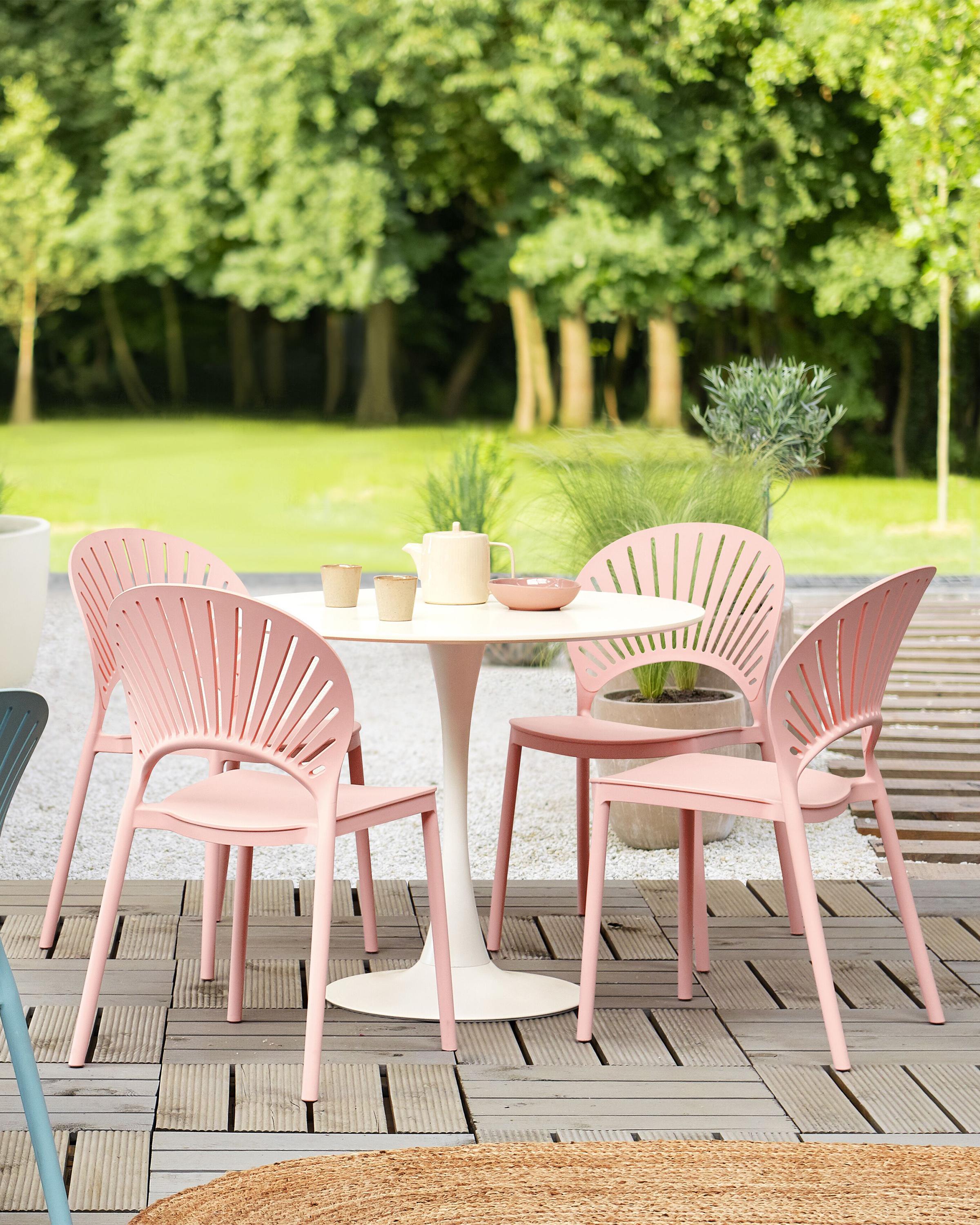 Set van 4 tuinstoelen OSTIA Pastelroze