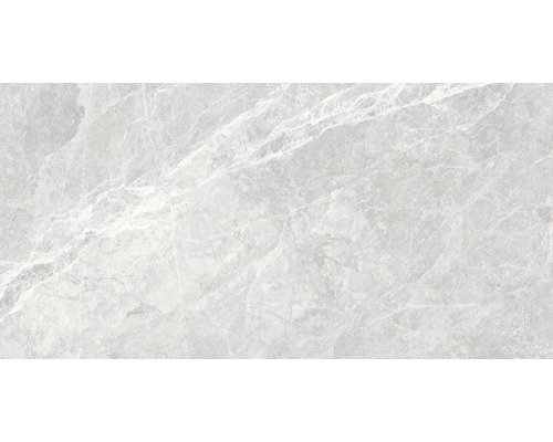 Porseleinen wand- en vloertegel Pietra Marmo lichtgrijs 60 x 120 x 0,9 cm geaderd gerectificeerd