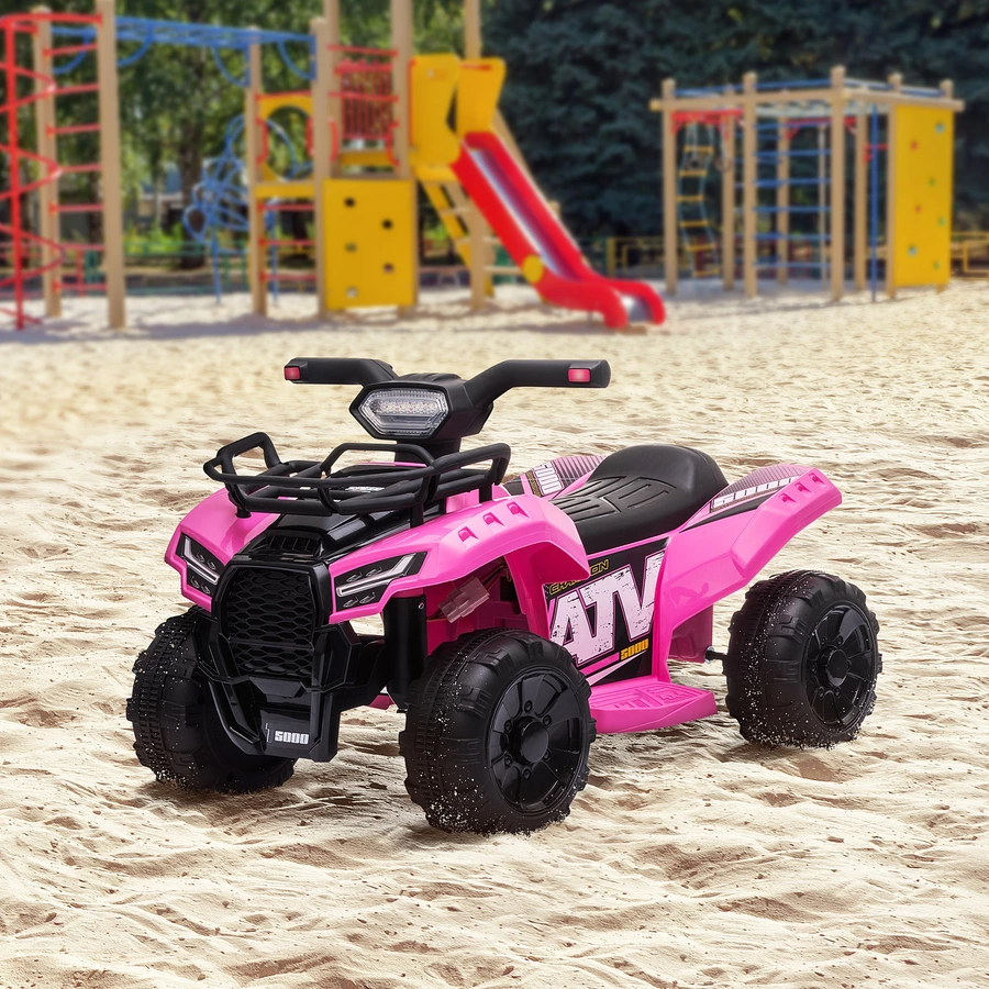 HOMCOM Elektroquad 6V Akku Elektroauto LED Frontlicht rosa