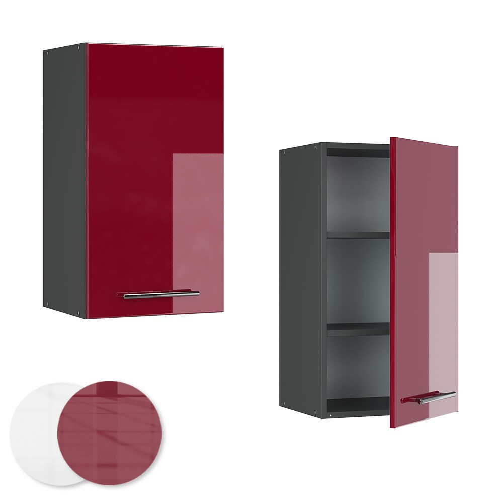 VICCO Hängeschrank 40 cm Bordeaux Hochglanz Küchenschrank Hängeschrank Küchenzeile Fame-Line