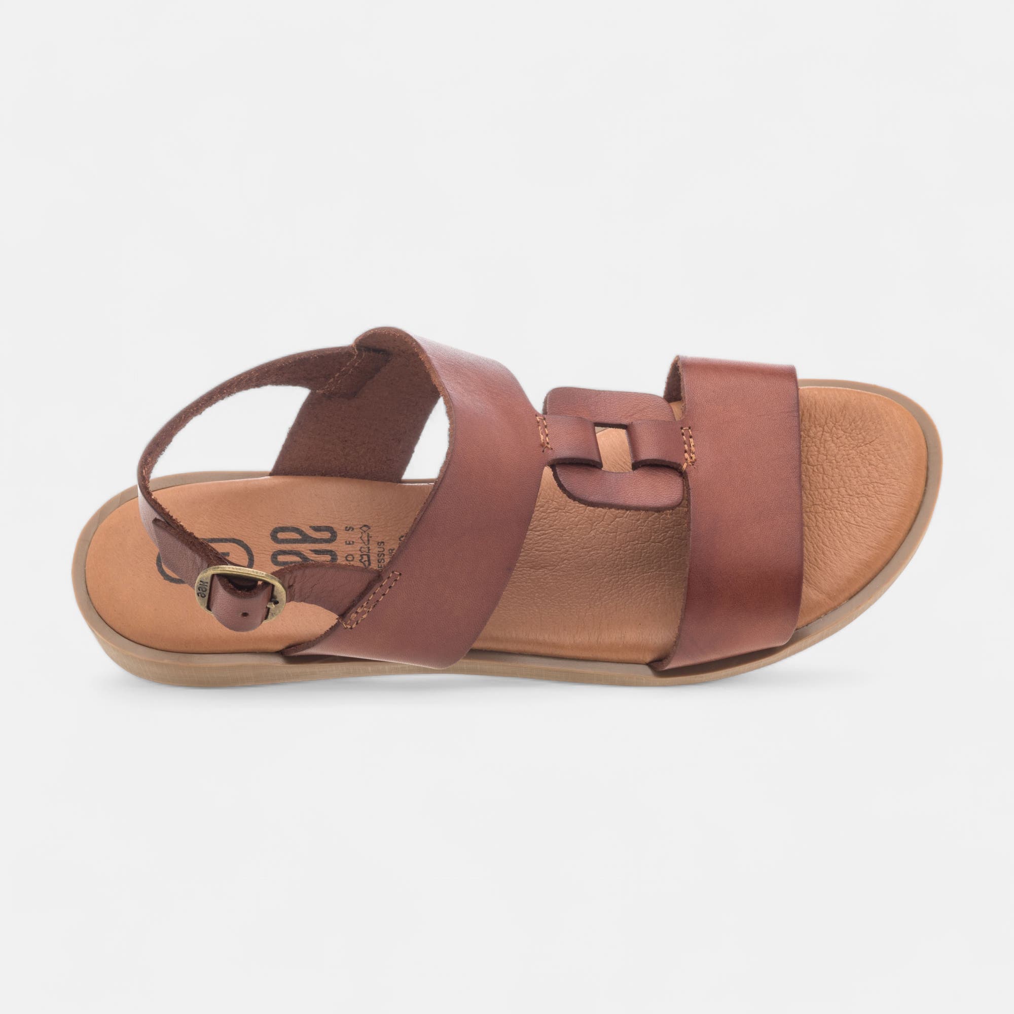 Nu-pieds Femme en cuir marron