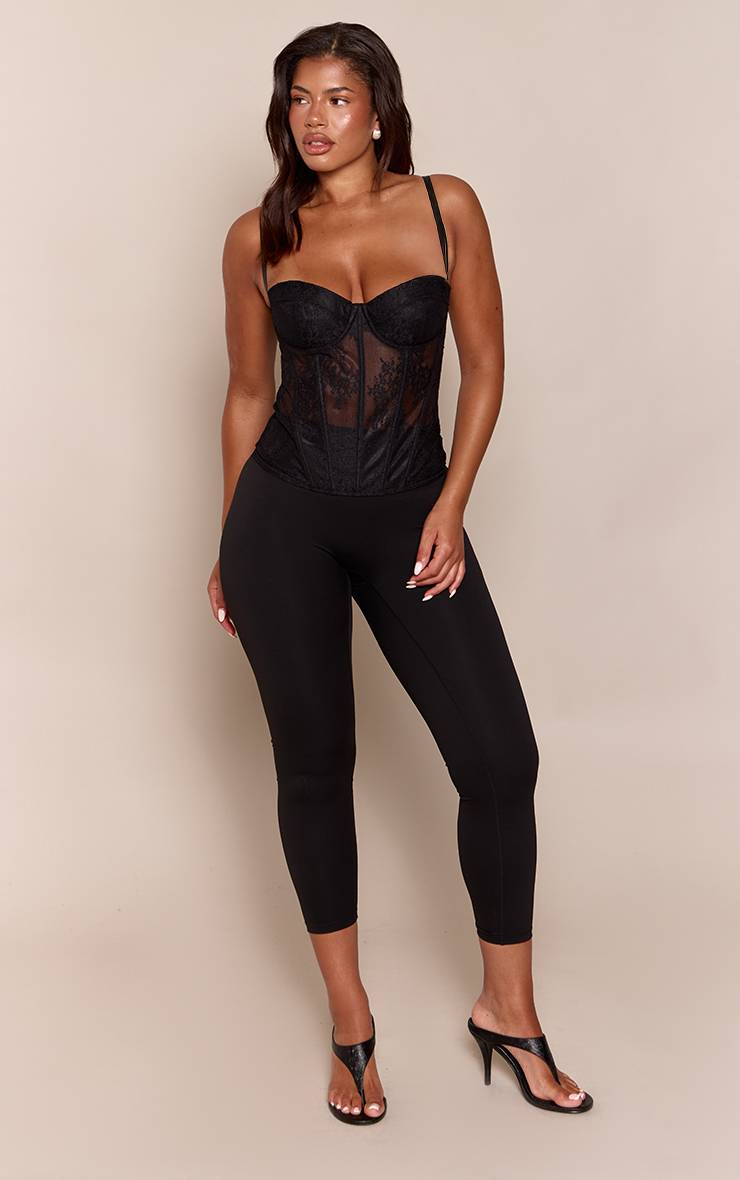 Noir Haut Corset À Laçage Au Dos Shape