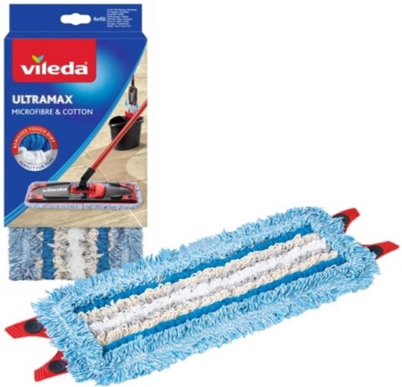 Vileda - ULTRAMAX - Dweilmop - Microfibre + Katoen - Voor Extra Vochtige Reiniging
