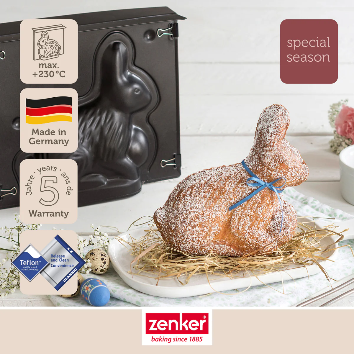 Moule à gâteaux 3D en forme de lapin de Pâques 600 ml Pâques Zenker