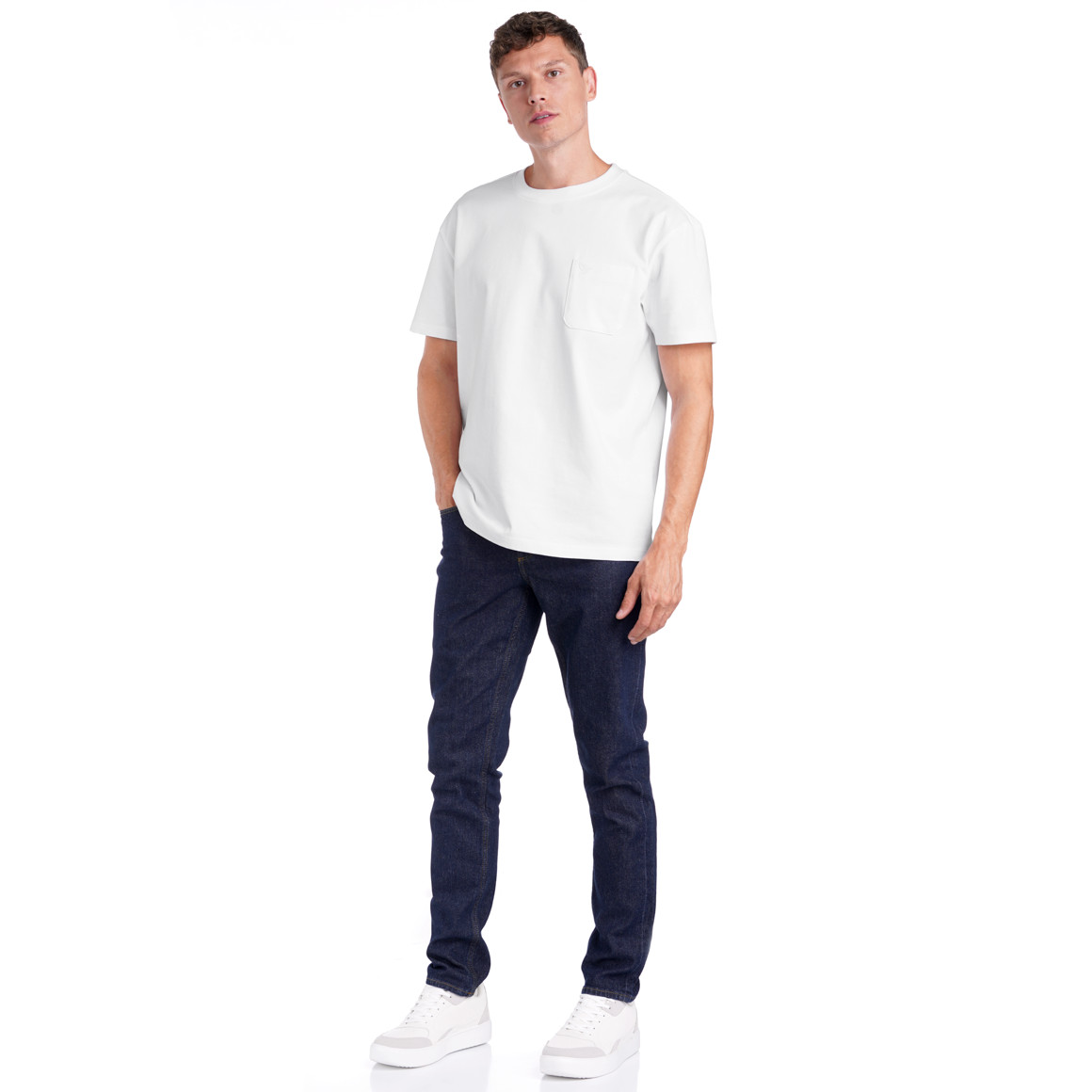 Jonas Nielsen Herren T-Shirt mit Brusttasche weiss