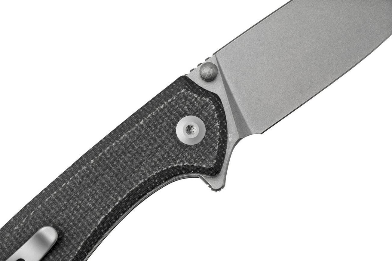 SENCUT Crowley S21012-2 Stonewashed, Black micarta, zakmes
